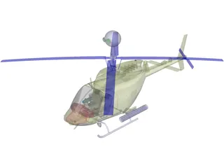 Bell OH-58 Kiowa 3D Model preview