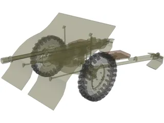 Bofors wz36 Antitank Gun 3D Model preview
