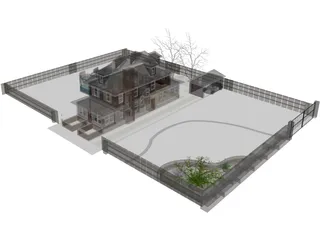 Two-Bedroom House 3D Model preview