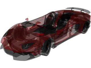 Lamborghini Aventador J Roadster (2012) 3D Model preview