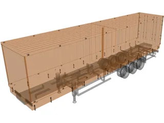 Box Trailer 3D Model preview