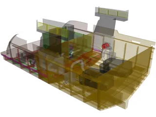 Yacht Engine Exhaust Arrangement 3D Model preview