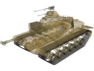 M48A3 Patton Main Battle Tank 3D Model preview