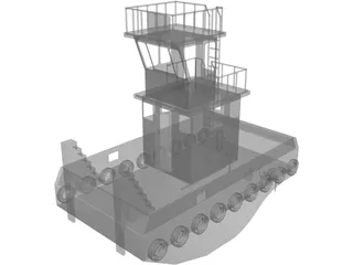 Tug Boat Small Inland 3D Model preview