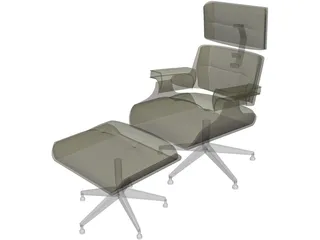 Chair Eames with Footstool 3D Model preview