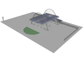 Filling Station 3D Model preview