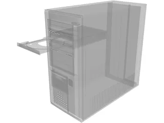 Computer Mini-Tower Case 3D Model preview