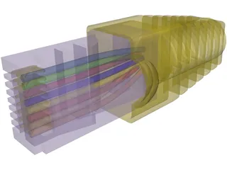 RJ-45 Connector 3D Model preview