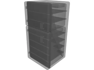 Refrigerator Old 3D Model preview
