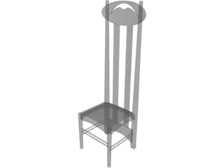 Chair Argyle Charles Rennie Mackintosh 3D Model preview