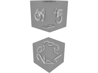 Numbered Dice 3D Model preview
