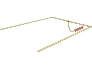 American Football Goal Post 3D Model preview