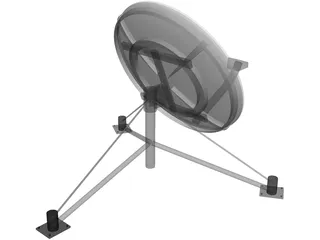 SATCOM Dish 3D Model preview