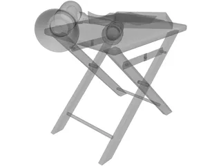 Table Directors and Script and Megaphone and View Lens 3D Model preview