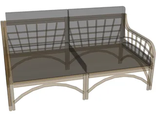 Sofa Bambu and Rattan 3D Model preview