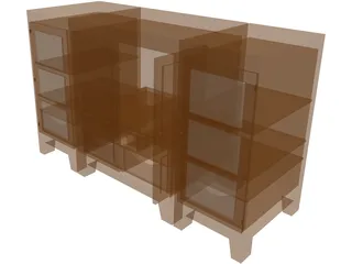 Entertainment Center 3D Model preview