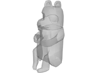 West Coast Native Bear Totum Carving 3D Model preview