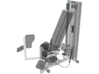Fitness Bench 3D Model preview