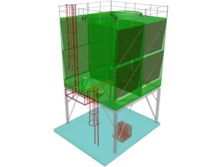 Cooling Tower 3D Model preview