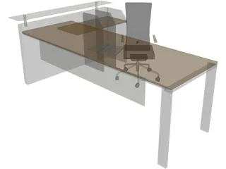 Office Desk 3D Model preview