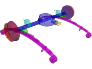 Rear Axle Assembly 3D Model preview