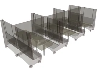 Booth 6 Unit Princeton 3D Model preview