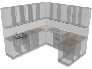 Kitchen Complete 3D Model preview
