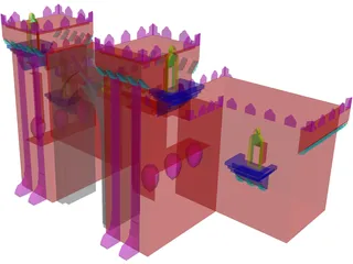 Castle Gate Front 3D Model preview