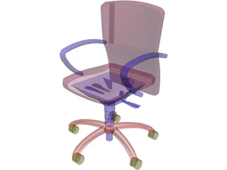 Chair Arms Adjustable 3D Model preview