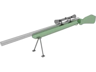 Rifle Robar Sniper 3D Model preview