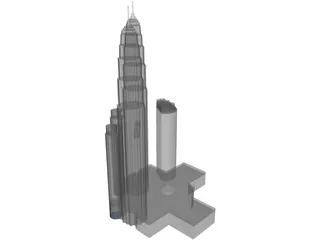 Petronas Twin Tower 3D Model preview