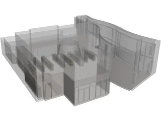 Library [+Interior] 3D Model preview