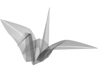 Origami Crane 3D Model preview