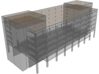 Generic Admin Building 3D Model preview