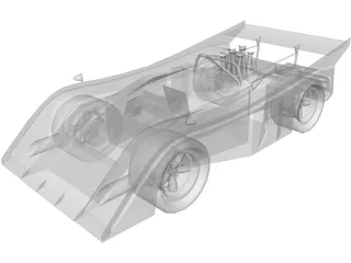 McLaren Race Car (1972) 3D Model preview