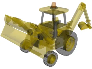 Excavator Toy 3D Model preview