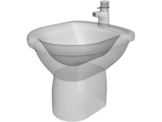 White Bidet 3D Model preview