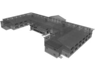 Army Barracks 3D Model preview