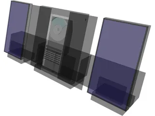 CD Stereo Mini-System 3D Model preview