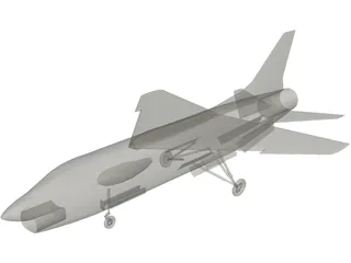 F-8 Crusader 3D Model preview
