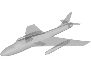 Hawker Hunter 3D Model preview