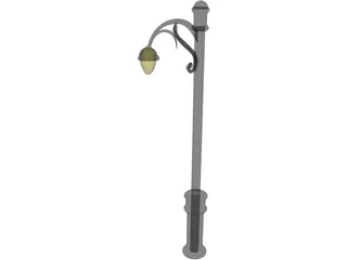 Parisian Street Lamp 3D Model preview