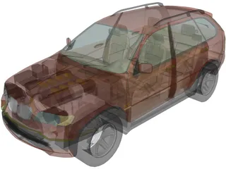 BMW X5 4.6i (2001) 3D Model preview