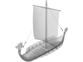 Dragon Longboat 3D Model preview