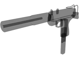 Uzi Silent 3D Model preview