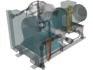 Air Compressor MP 3D Model preview