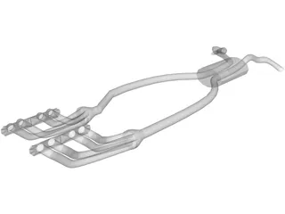 Exhaust System and Headers 3D Model preview