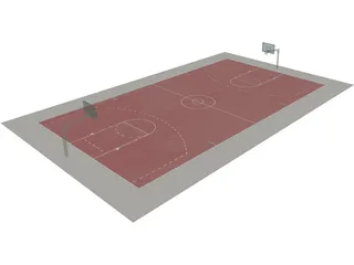 Basketball Court 3D Model preview