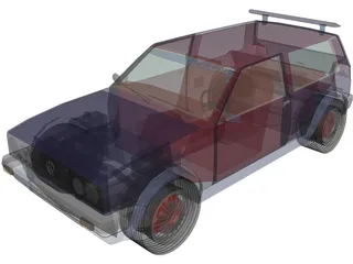 Volkswagen Golf II [Tuned] (1986) 3D Model preview