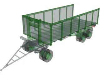 Dumpster Trailer 3D Model preview